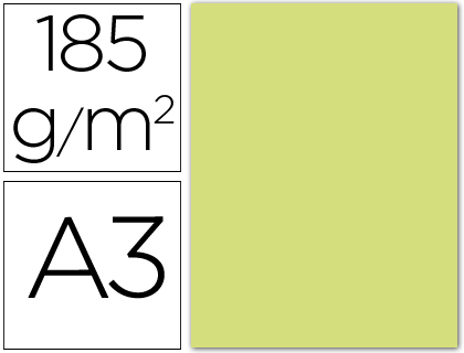 50h. cartulina Guarro A3 185g/m² verde manzana